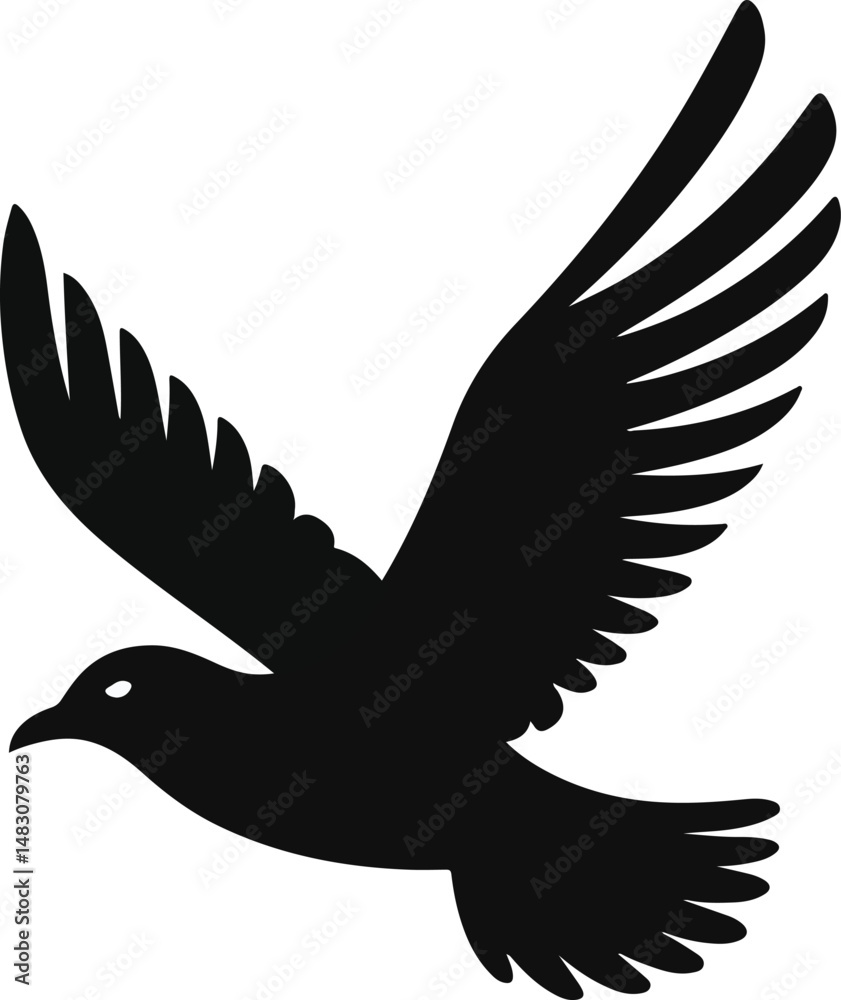 Obraz premium Seagull silhouette vector illustration