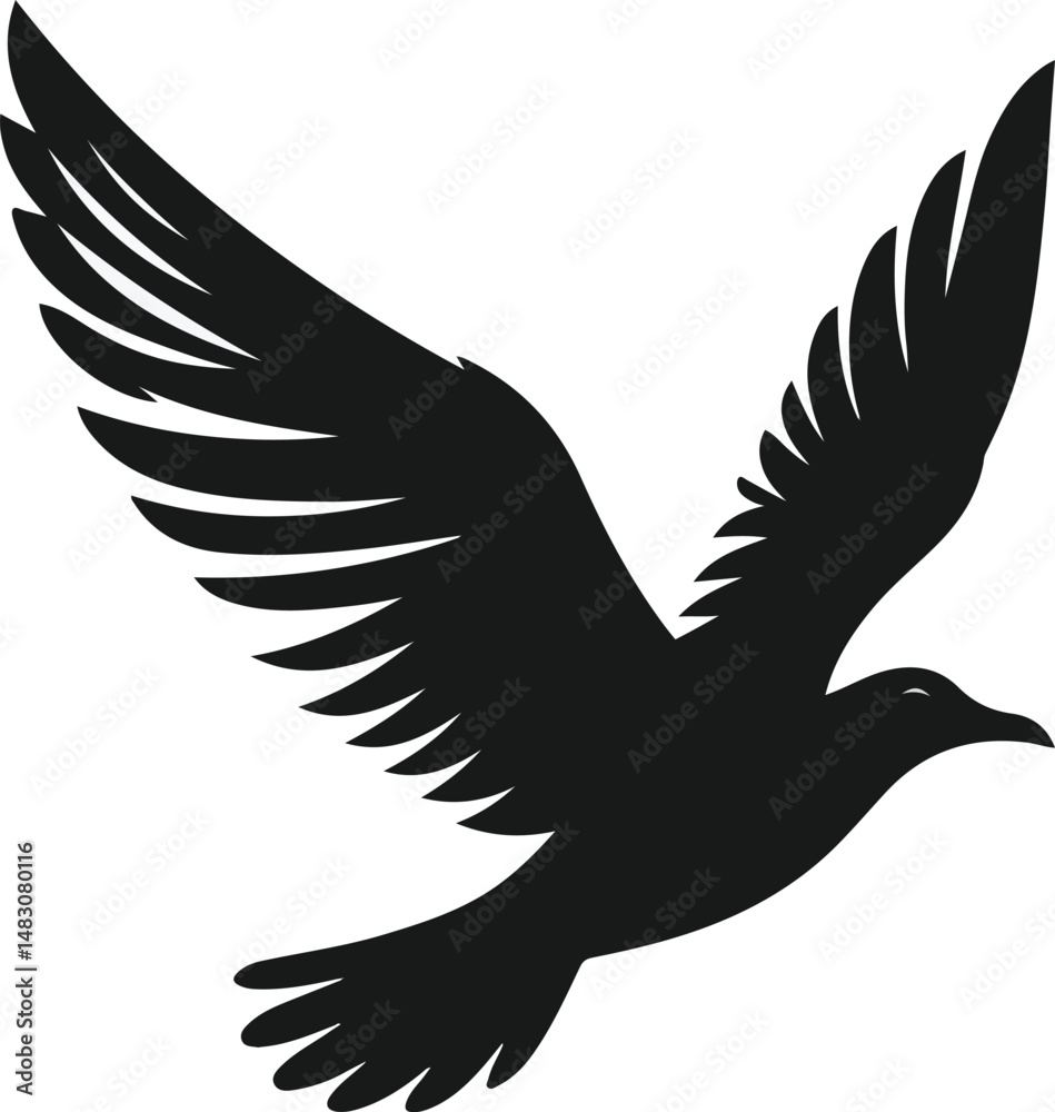 Fototapeta premium Seagull silhouette vector illustration