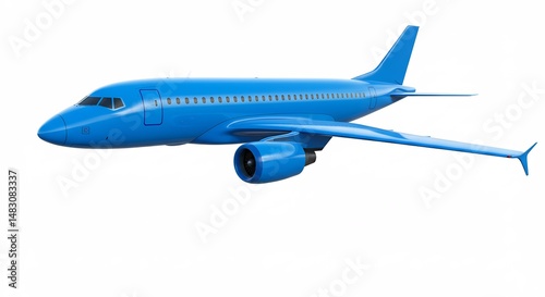 Wallpaper Mural 鮮やかな青色飛行機 滑らかな曲線 力強く飛行. AI Generated Torontodigital.ca