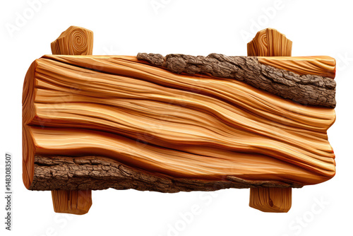 Rustic Wooden Sign: A weathered, wooden sign, crafted from a sturdy log, ready to display your message, hinting at a natural, timeless quality.