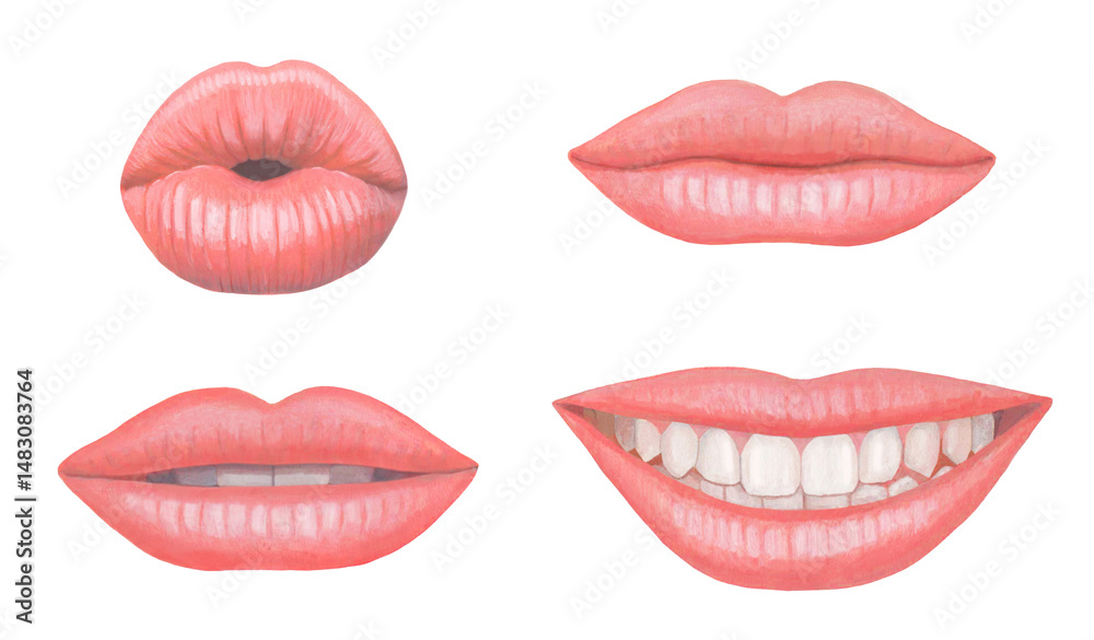 Obraz premium 口のイラストセット