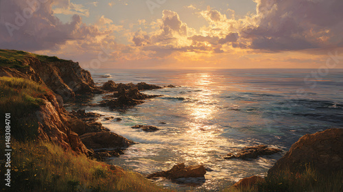 golden hour by ocean