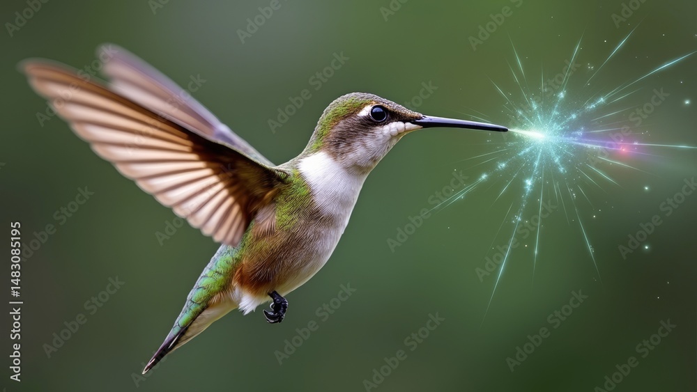 Fototapeta premium Honey picking hummingbird