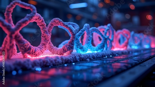 Microscopic colored DNA