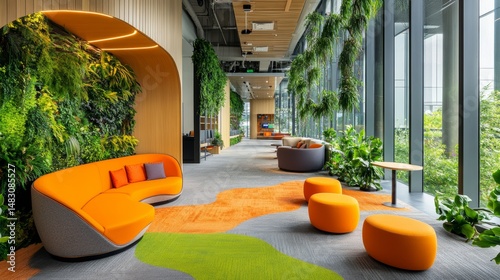 Corporate office with cutting-edge technology and natural light