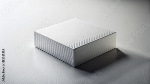 Abstract White Rectangular Object with Black Lines - Modern Minimalist Design Stock Photo