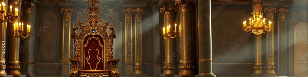Obraz premium golden King Throne
