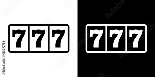 Slot machine. Jackpot poker 777 slot machine icons. Gambling fortune vector concept. Illustration of game machine, gaming casino, one arm bandit vector - jackpot slot. Lucky icons set.