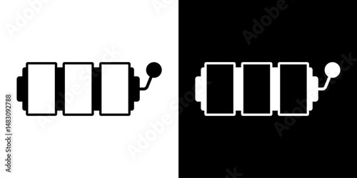 Slot machine. Jackpot poker 777 slot machine icons. Gambling fortune vector concept. Illustration of game machine, gaming casino, one arm bandit vector - jackpot slot. Lucky icons set.