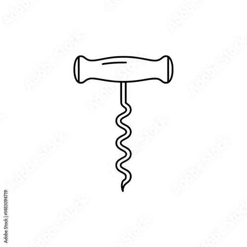 Corkscrew icon representing concepts of wine accessories and bar tools