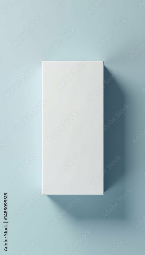 Vertical White Rectangular Box with Diagonal Shadow on Light Blue Background Vertical White Rectangular Box with Diagonal Shadow on Light Blue Background