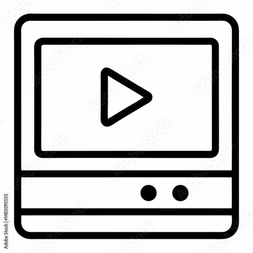 Video player icon on white background