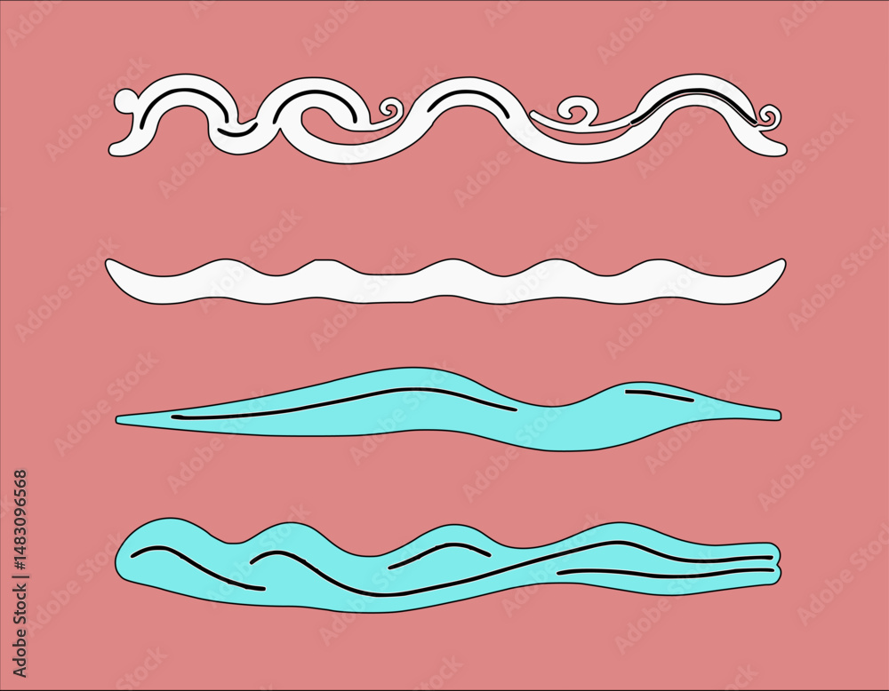 Vector Decorative Wave Divider Collection Vector Decorative Wave Divider Collection
