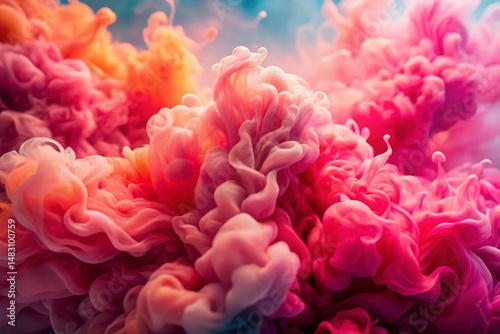 Abstract Coral Pink Watercolor Texture Background: High-Resolution Stock Photo