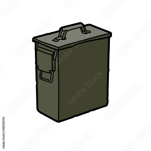 Ammo Box – Military Ammunition Storage Container Vector Illustration
