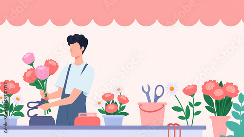 Flower Shop Flower Handling