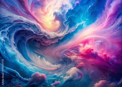 Abstract Aerial Swirl: Blue, Pink, Purple & White Drone Photography