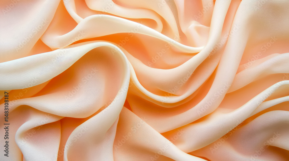 Abstract Soft Peach Fabric Drape for Fashion or Interior Use Abstract Soft Peach Fabric Drape for Fashion or Interior Use