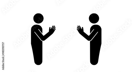 Man reaching hand out black and white icon
