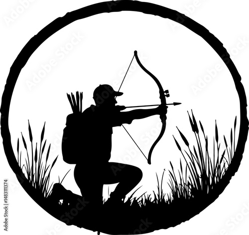  Archery Target with Arrows Silhouette