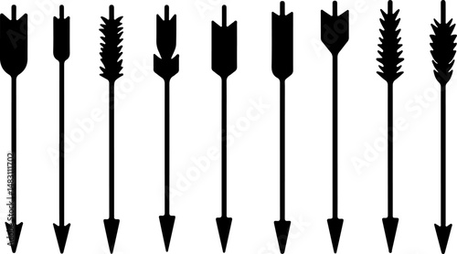  Archery Target with Arrows Silhouette