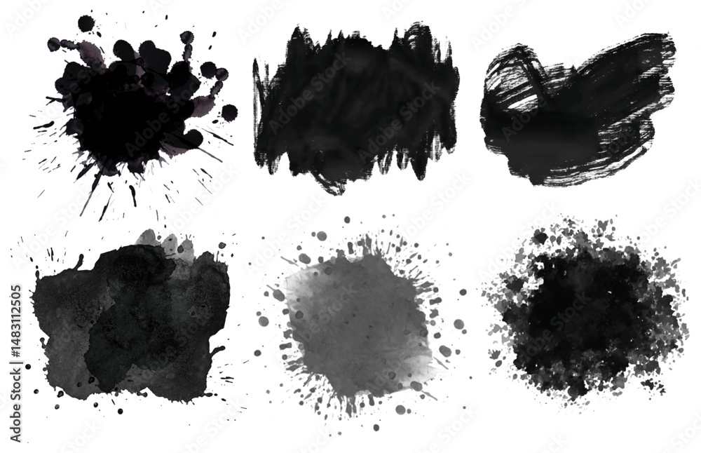 Fototapeta premium Creative Ink Stain and Splash Elements