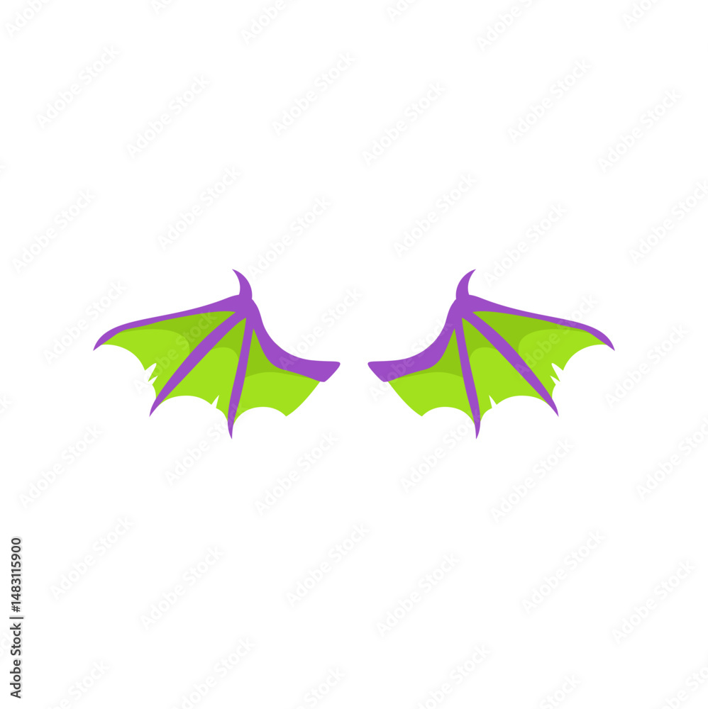 Obraz premium Cartoon dragon wings. Fantasy wings. Vector illustration