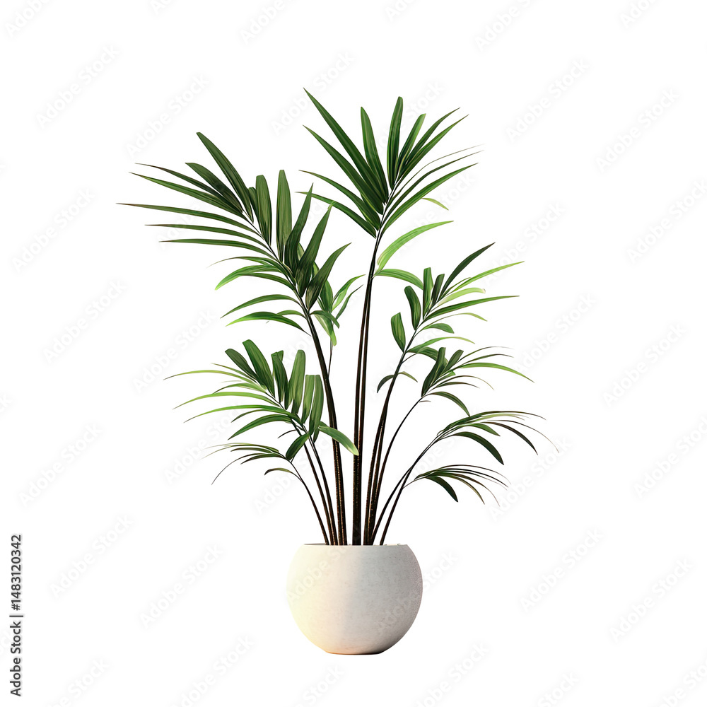 Fototapeta premium Tropical plant in white pot