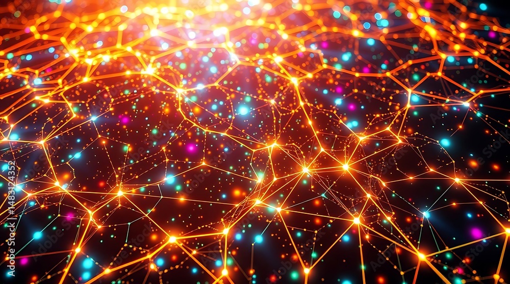 Fototapeta premium Stunning Visualization of Neural Network Connections in a Digital Brain