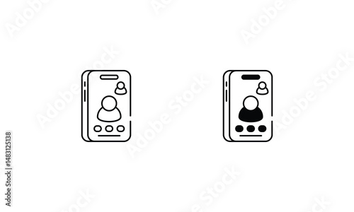 Video Call icons set vector stock illustration