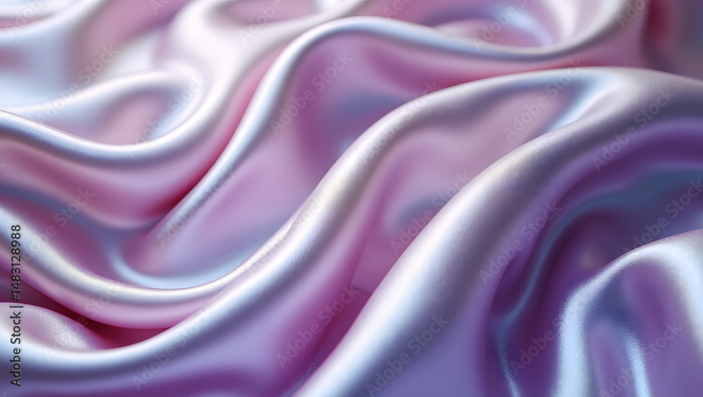 Obraz premium Elegant Draped Silk Fabric Luxurious Textures and Soft Hues in Lavender and Pink Shades