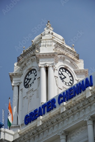Clock Tower in the Ripon building, Chennai, India.