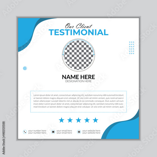 Client testimonials social media post design vactor template.