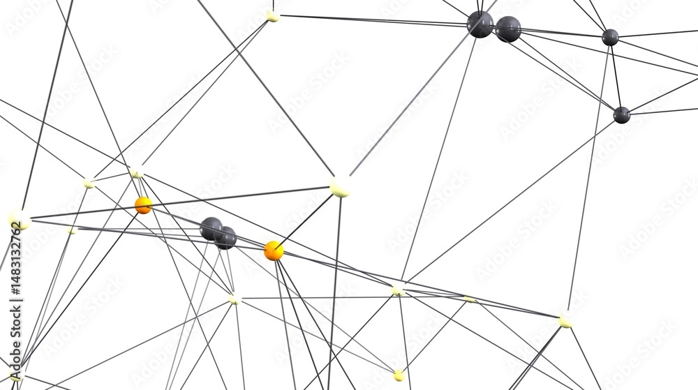 Obraz premium Stock photo of an abstract network connection graphic with nodes and lines. Ideal for technology, communication, and connectivity concepts.