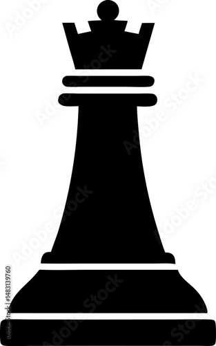 Chess Rook Piece Silhouette Vector Illustration 