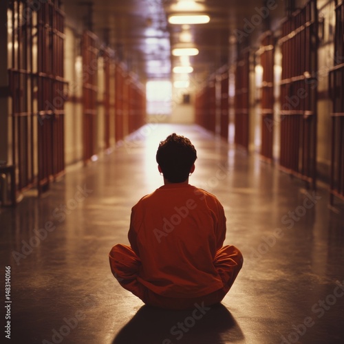Youth rights in prison. Troubled teen industry to refer to broad range of youth residential programs aimed at struggling teenagers. Rehabilitation behavior modification. Background bokeh behind bars  photo