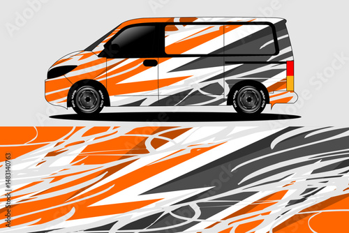 Stylishly Designed Van with Dynamic Graphics Displayed