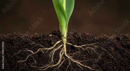 Witness natures resilience a seedling's tenacious roots reaching deep for life's sustenance