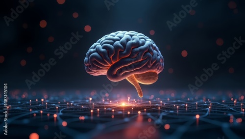 Neural Grid Brain Concept for Data Platforms, AI Systems and Visual Research photo