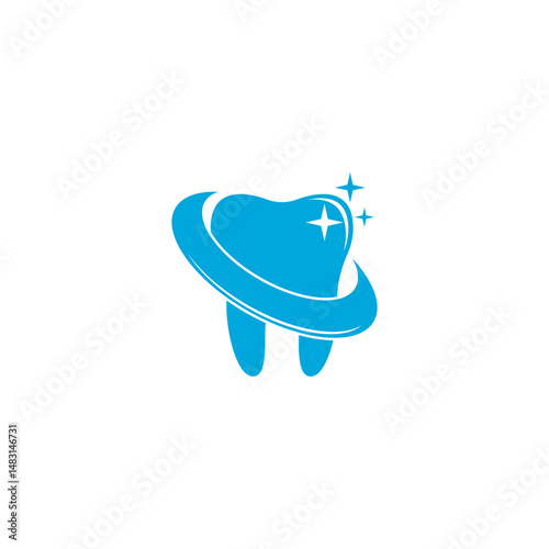 Tooth icon. Dental emblem. Dental care vector illustration