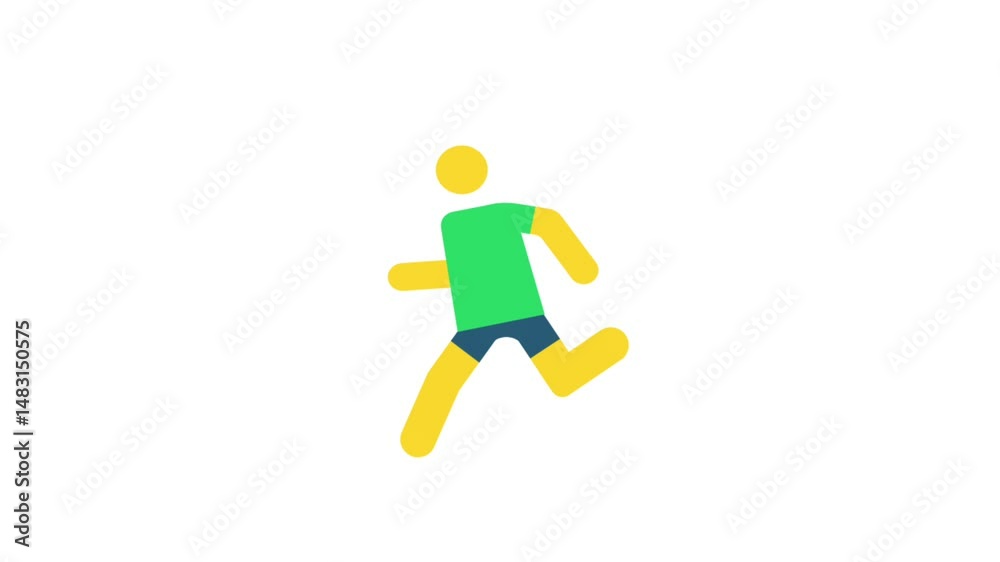 pictogram of people running to the right and to the left isolated on white background pictogram of people running to the right and to the left isolated on white background