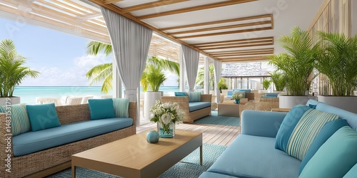 luxury beach hotel - high class five-star resort lodging in  a tropical setting