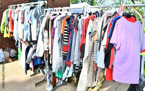Clothes Rack at a Yard Sale
