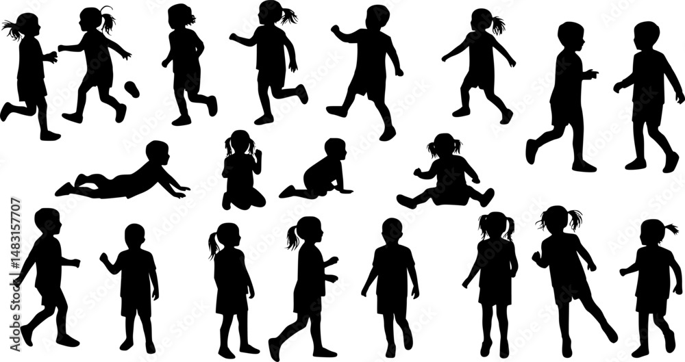 Vector silhouette of child. Vector silhouette of child.