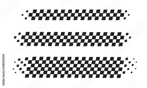 Racing flag vector icon on white background. Checkered flag. start and finish crossed flag. Racing flag.	
