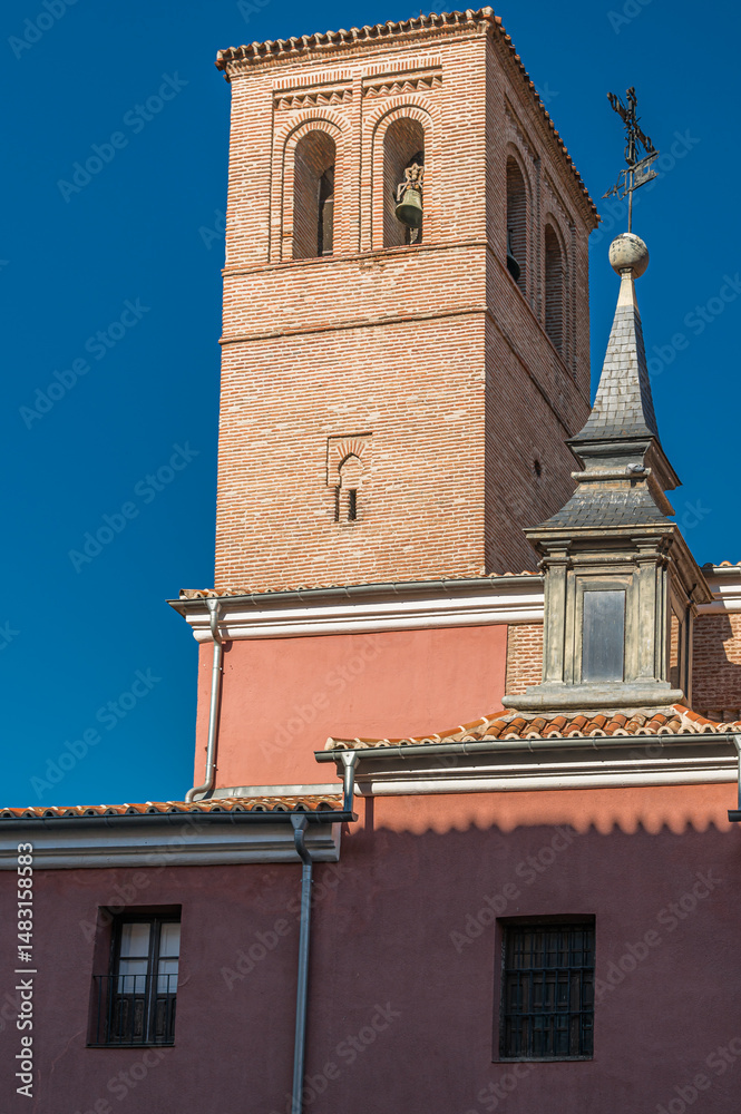 Fototapeta premium The Church of San Pedro el Viejo, a small medieval church with a Mudejar tower in central Madrid, Spain