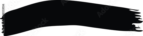 Foto Hand drawn black ink brash stroke., black hat isolated