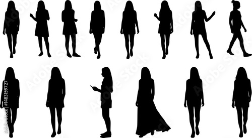 Vector silhouette of a woman.