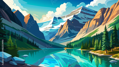 Lake Louise located in Banff National Park in the Canadian Rockies. very beautiful