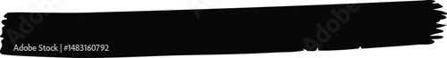 Hand drawn black ink brash stroke. Simple abstract element. Single, careless painted vector., black and white